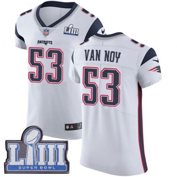 Nike Patriots #53 Kyle Van Noy White Super Bowl LIII Bound Men's Stitched NFL Vapor Untouchable Elite Jersey