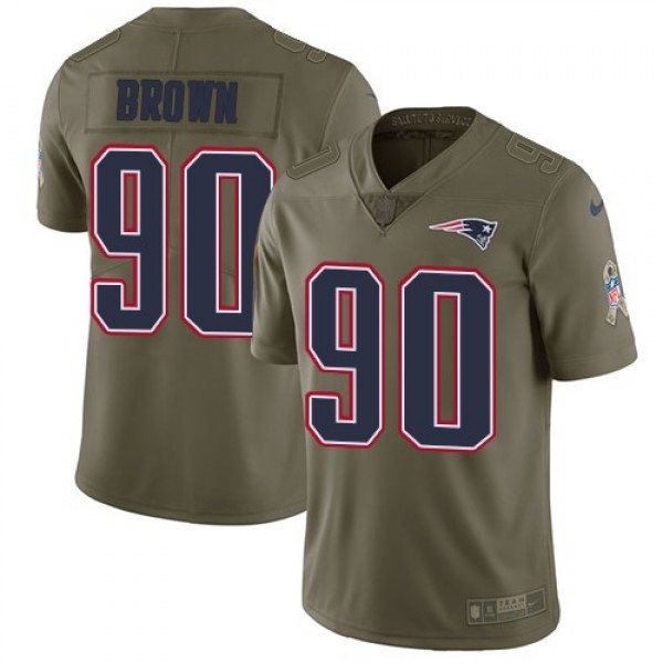 اكس ماكس ذهبي #90 Limited Malcom Brown Olive Nike NFL Men's Jersey New England Patriots 2017 Salute to Service Super Bowl LIII Bound اف جي  الشكل الجديد