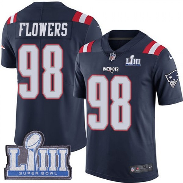كريم ليبوبيز Nike Patriots #98 Trey Flowers Navy Blue Super Bowl LIII Bound ... كريم ليبوبيز