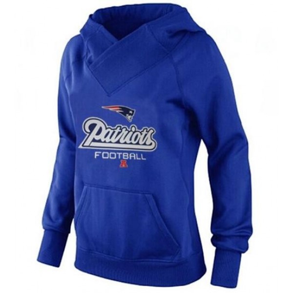 Women's New England Patriots Big Tall Critical Victory Pullover Hoodie Blue Jersey