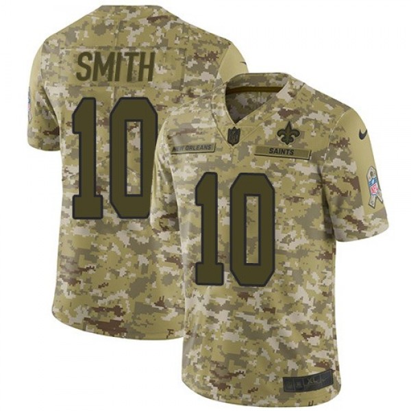 Nike Saints #10 Tre'Quan Smith Camo Men's Stitched NFL Limited 2018 Salute To Service Jersey