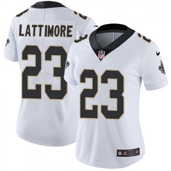 Women's Saints #23 Marshon Lattimore White Stitched NFL Vapor Untouchable Limited Jersey