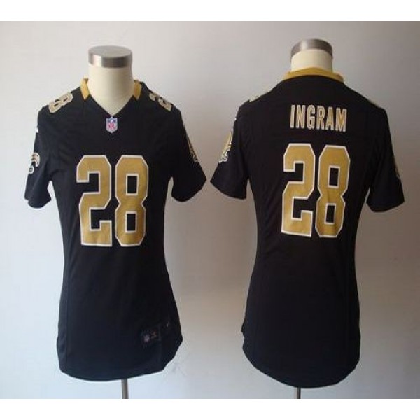 سموار Women's Saints #28 Mark Ingram Black Team Color NFL Game Jersey ... سموار