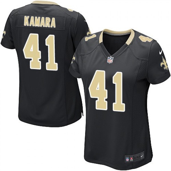 Women's Saints #41 Alvin Kamara Black Team Color Stitched NFL Elite Jersey
