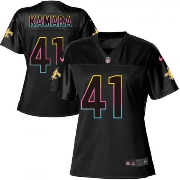 Women's Saints #41 Alvin Kamara Black NFL Game Jersey