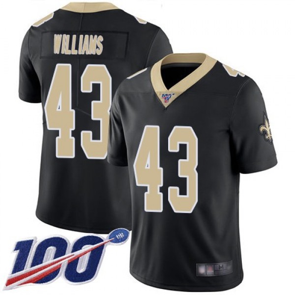 Nike Saints #43 Marcus Williams Black Team Color Men's Stitched NFL 100th Season Vapor Limited Jersey