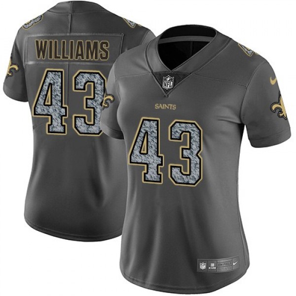 Women's Saints #43 Marcus Williams Gray Static Stitched NFL Vapor Untouchable Limited Jersey