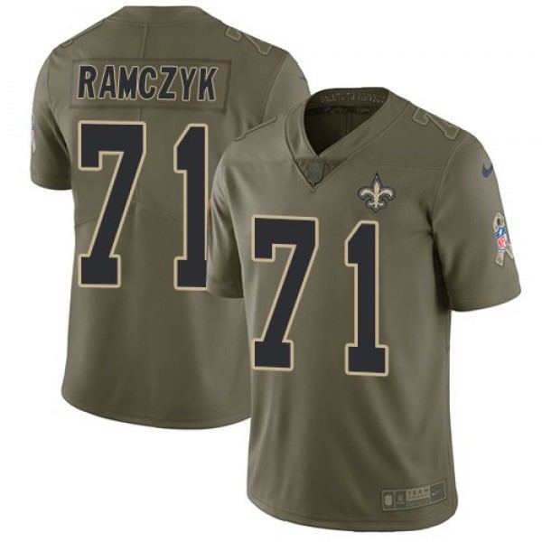 Nike Saints #71 Ryan Ramczyk Olive Men's Stitched NFL Limited 2017 Salute To Service Jersey