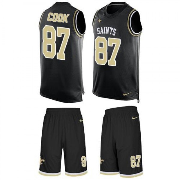 Nike Saints #87 Jared Cook Black Team Color Men's Stitched NFL Limited Tank Top Suit Jersey