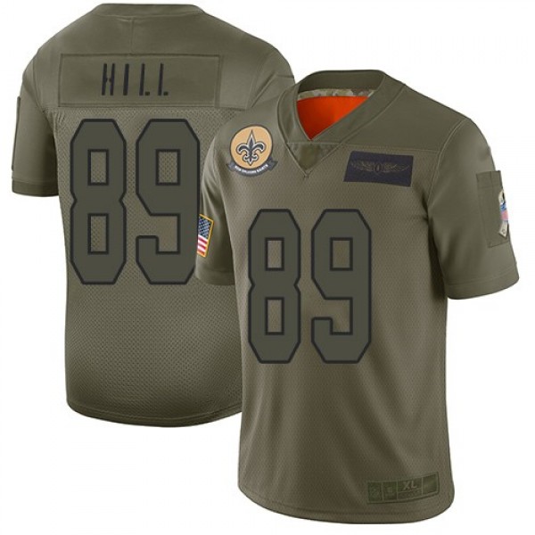 Nike Saints #89 Josh Hill Camo Men's Stitched NFL Limited 2019 Salute To Service Jersey