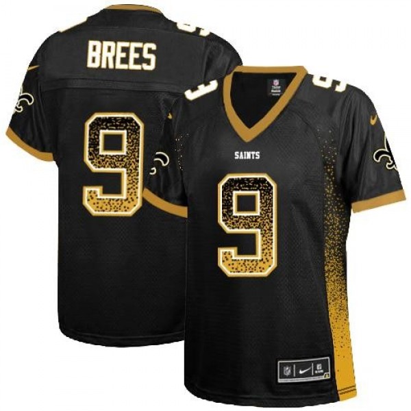 جوي تي Women's Saints #9 Drew Brees Black Team Color Stitched NFL Elite ... جوي تي