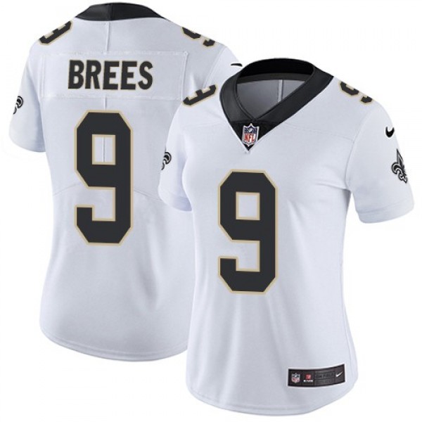 Women's Saints #9 Drew Brees White Stitched NFL Vapor Untouchable Limited Jersey