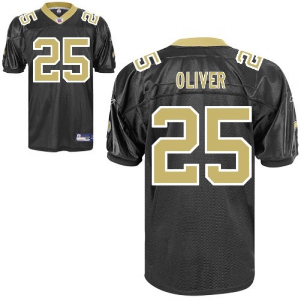 Saints #25 Paul Oliver Black Stitched NFL Jersey