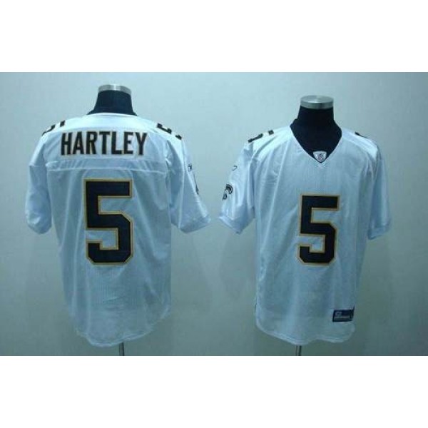 Saints #5 Garrett Hartley White Stitched NFL Jersey
