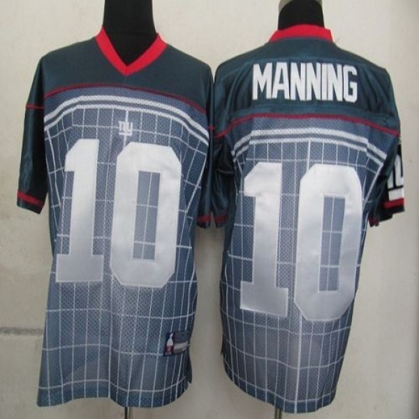 Giants #10 Eli Manning Grey Stitched NFL Jersey