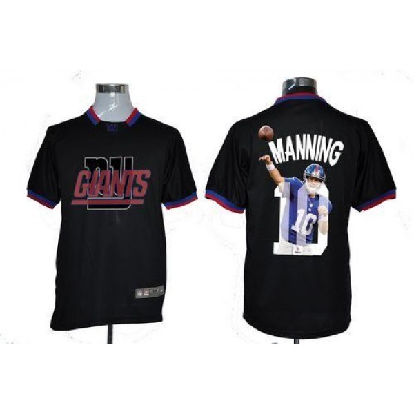 Nike Giants #10 Eli Manning Black Men's NFL Game All Star Fashion Jersey