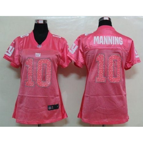 Women's Giants #10 Eli Manning Pink Sweetheart NFL Game Jersey