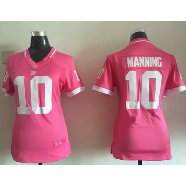Women's Giants #10 Eli Manning Pink Stitched NFL Elite Bubble Gum Jersey