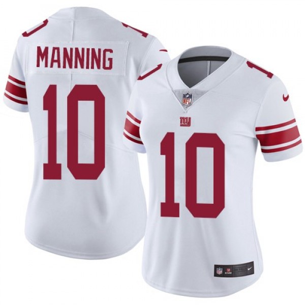 Women's Giants #10 Eli Manning White Stitched NFL Vapor Untouchable Limited Jersey