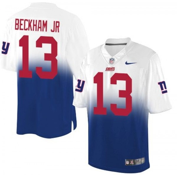 Nike Giants #13 Odell Beckham Jr Royal Blue/White Men's Stitched NFL Elite Fadeaway Fashion Jersey