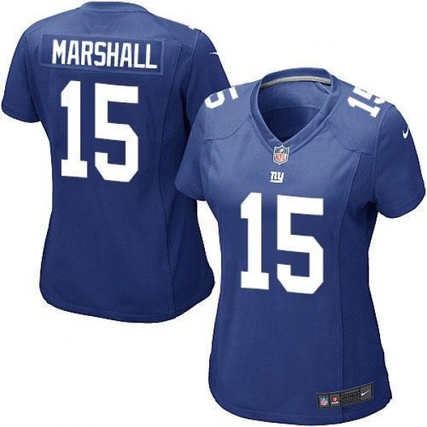 Women's Giants #15 Brandon Marshall Royal Blue Team Color Stitched NFL Elite Jersey