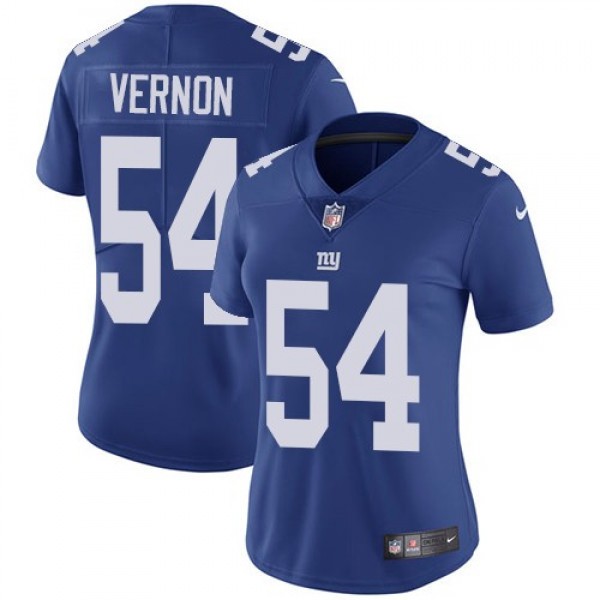 Women's Giants #54 Olivier Vernon Royal Blue Team Color Stitched NFL Vapor Untouchable Limited Jersey