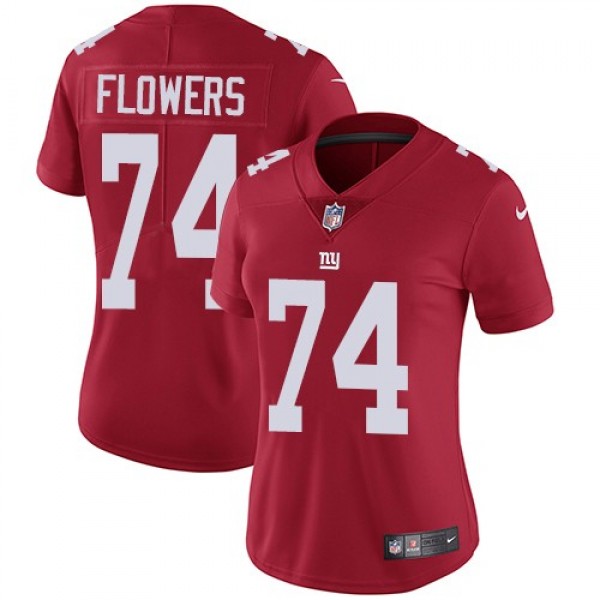 Women's Giants #74 Ereck Flowers Red Alternate Stitched NFL Vapor Untouchable Limited Jersey
