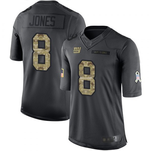 Nike Giants #8 Daniel Jones Black Men's Stitched NFL Limited 2016 Salute To Service Jersey