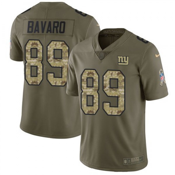 Nike Giants #89 Mark Bavaro Olive/Camo Men's Stitched NFL Limited 2017 Salute To Service Jersey