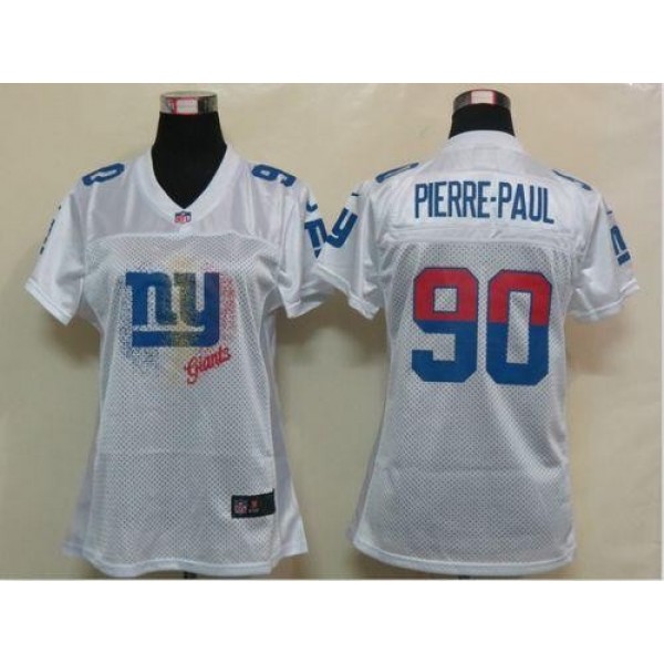 Women's Giants #90 Jason Pierre-Paul White Fem Fan NFL Game Jersey
