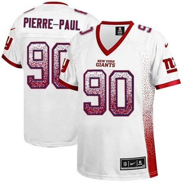 Women's Giants #90 Jason Pierre-Paul White Stitched NFL Elite Drift Jersey