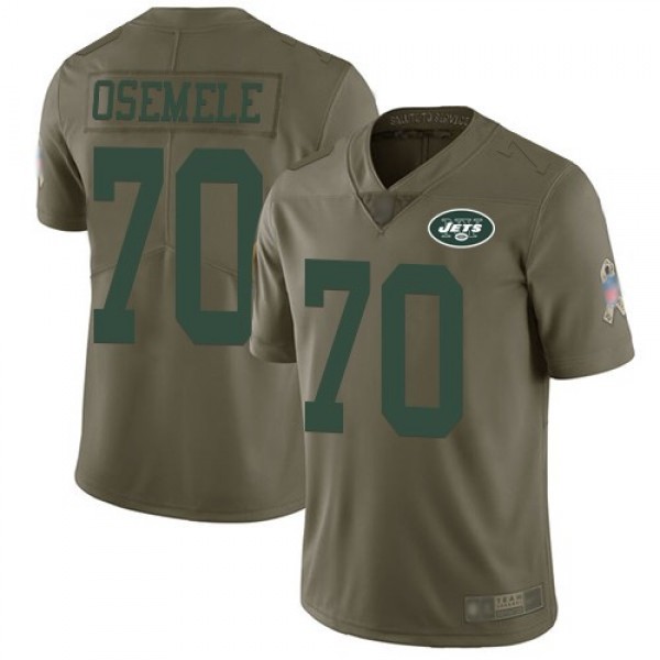 Nike Jets #70 Kelechi Osemele Olive Men's Stitched NFL Limited 2017 Salute to Service Jersey
