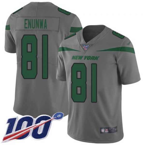 Nike Jets #81 Quincy Enunwa Gray Men's Stitched NFL Limited Inverted Legend 100th Season Jersey