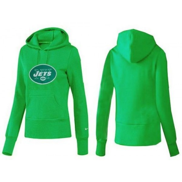 Women's New York Jets Logo Pullover Hoodie Green Jersey