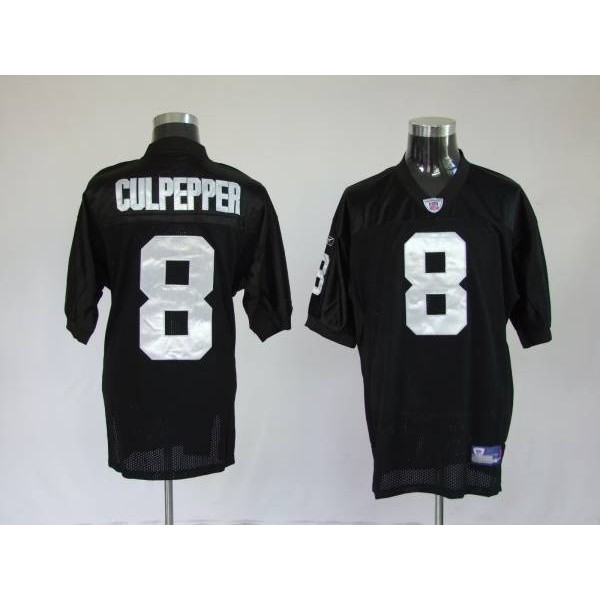 Raiders Daunte Culpepper #8 Stitched Black NFL Jersey