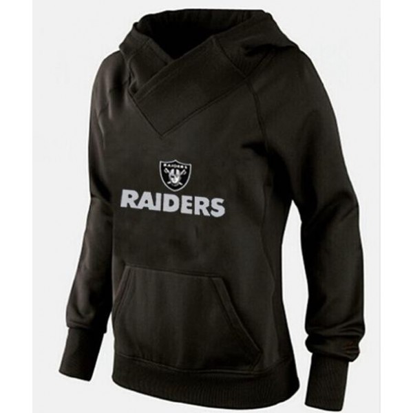 Women's Oakland Raiders Authentic Pullover Hoodie Black Jersey