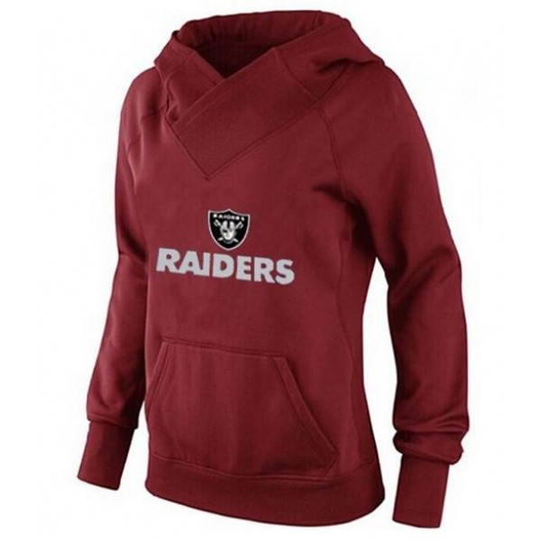 Women's Oakland Raiders Authentic Pullover Hoodie Red Jersey