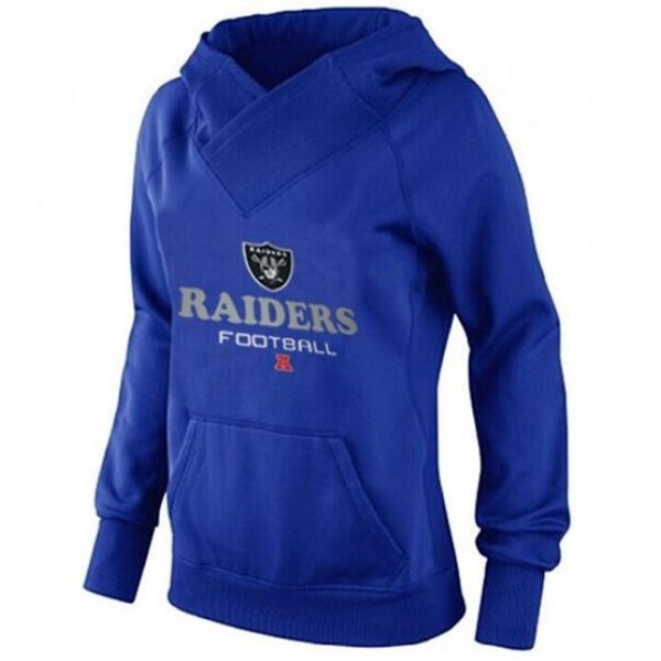 Women's Oakland Raiders Big Tall Critical Victory Pullover Hoodie Blue Jersey