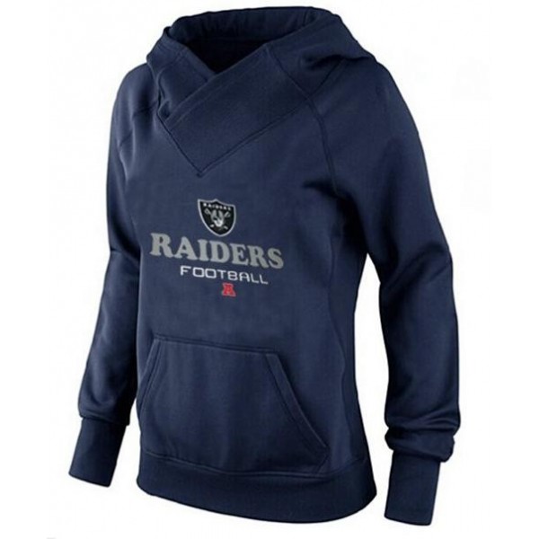 Women's Oakland Raiders Big Tall Critical Victory Pullover Hoodie Navy Blue Jersey