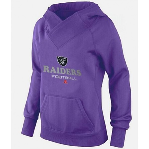 Women's Oakland Raiders Big Tall Critical Victory Pullover Hoodie Purple Jersey