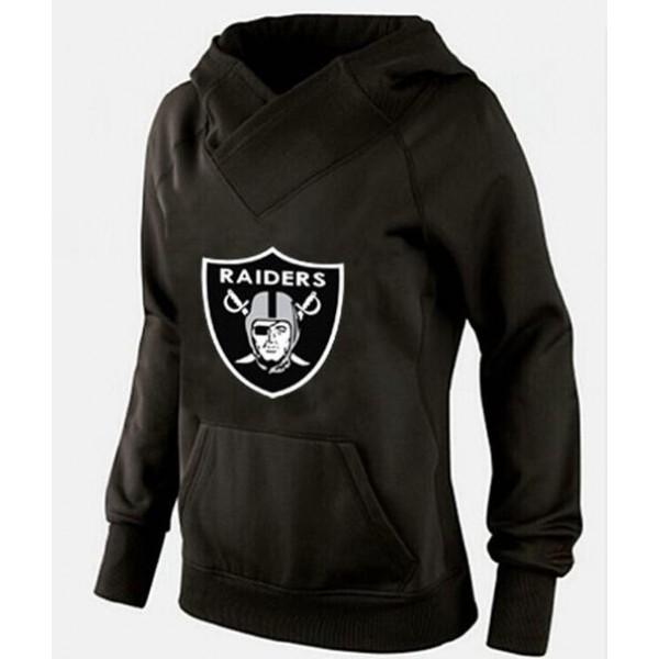 Women's Oakland Raiders Logo Pullover Hoodie Black Jersey