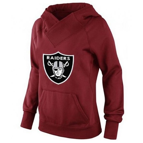 Women's Oakland Raiders Logo Pullover Hoodie Red Jersey