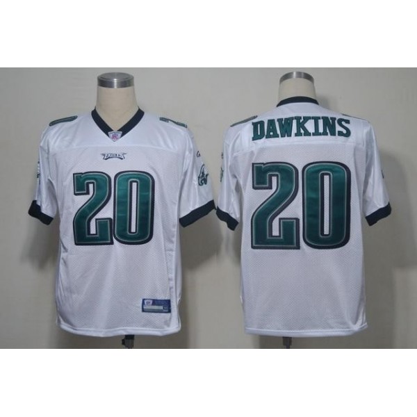 Eagles #20 Brian Dawkins White Stitched NFL Jersey