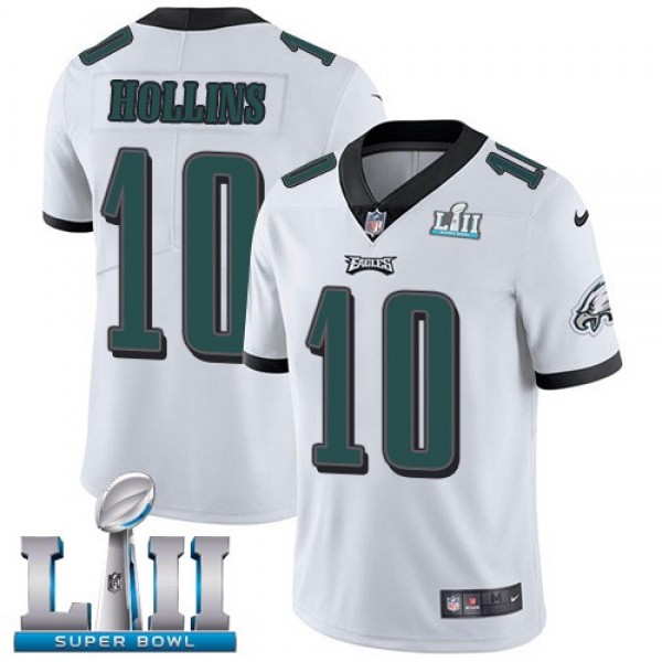 Nike Eagles #10 Mack Hollins White Super Bowl LII Men's Stitched NFL Vapor Untouchable Limited Jersey