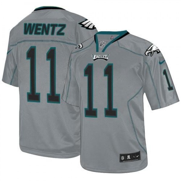 Nike Eagles #11 Carson Wentz Lights Out Grey Men's Stitched NFL Elite Jersey