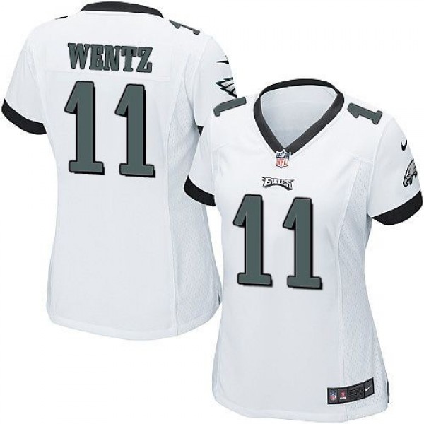 Women's Eagles #11 Carson Wentz White Stitched NFL New Elite Jersey