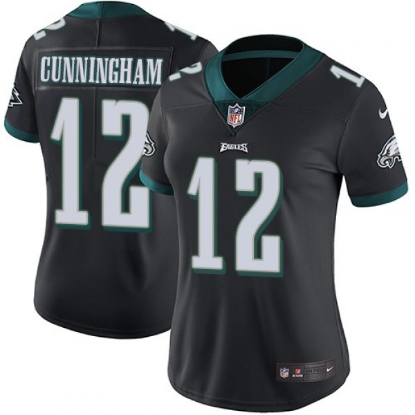 Women's Eagles #12 Randall Cunningham Black Alternate Stitched NFL Vapor Untouchable Limited Jersey
