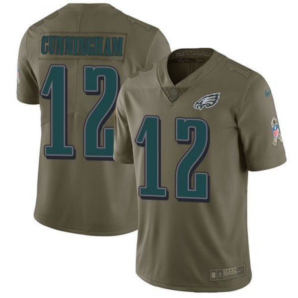 Nike Eagles #12 Randall Cunningham Olive Men's Stitched NFL Limited 2017 Salute To Service Jersey
