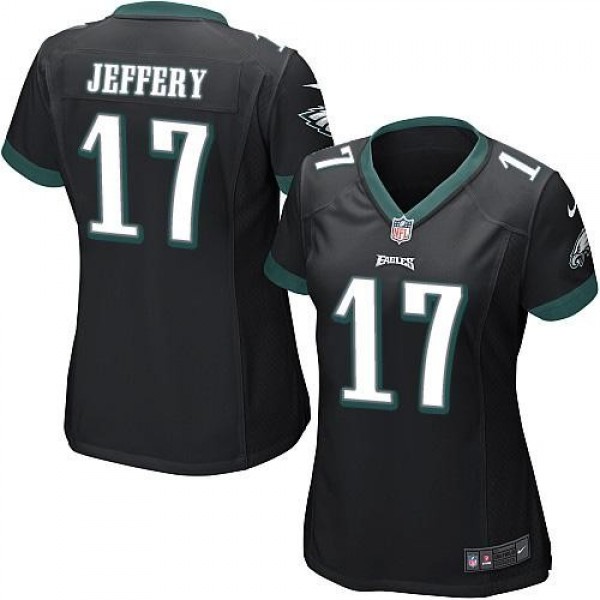 Women's Eagles #17 Alshon Jeffery Black Alternate Stitched NFL New Elite Jersey