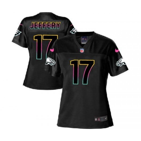 Women's Eagles #17 Alshon Jeffery Black NFL Game Jersey